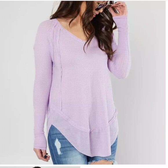 We The Free Catalina Thermal Long Sleeve Tee Lilac XS - Picture 2 of 5